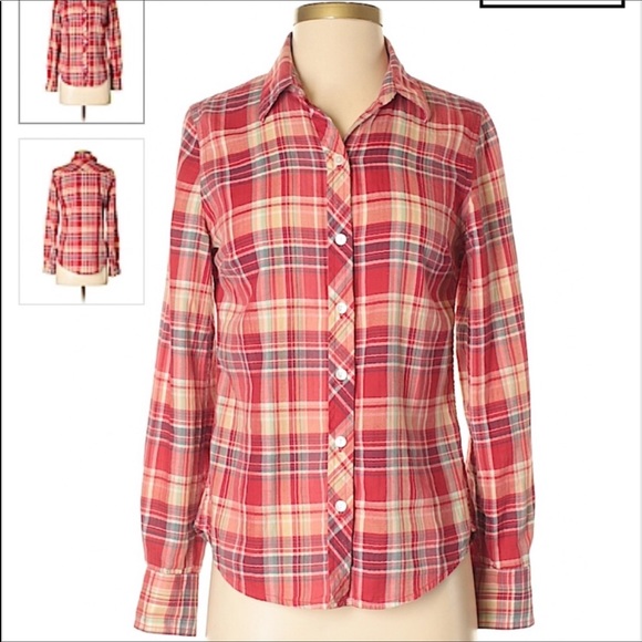 Lucky Brand Red Plaid button Down size M ❤️ - Picture 5 of 5